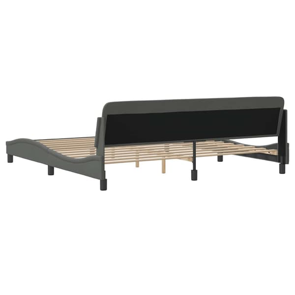 Bed Frame "Dover" Dark Grey 200x200 cm Fabric