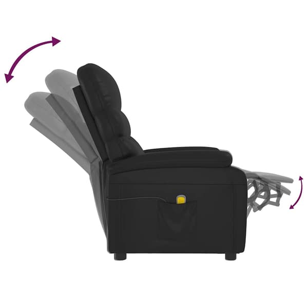 Massagefåtölj svart konstläder
