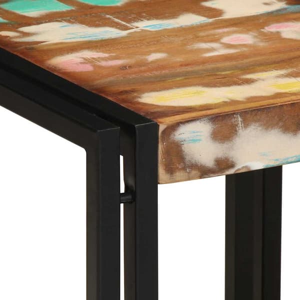 Kaffeebord Flerfärgsdesign 40 x 40 x 38 cm Solid återvunnen trä