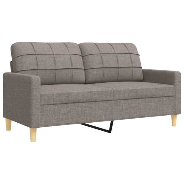 Soffgrupp med kuddar 2 delar taupe tyg