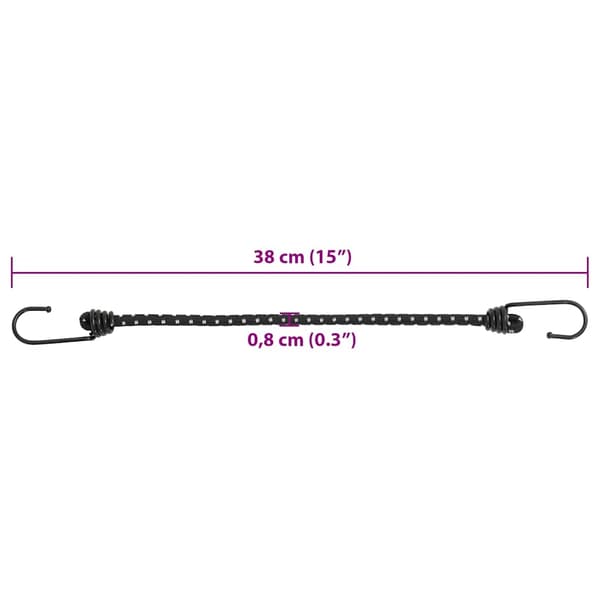 Stroppar med reflekterande remsor och krokar 25 st 38 cm