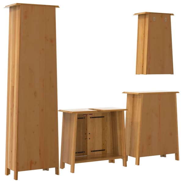 Badrumsmöbler 4 delar massiv furu