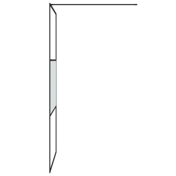 Duschvägg svart 100x195 cm halvfrostat ESG-glas