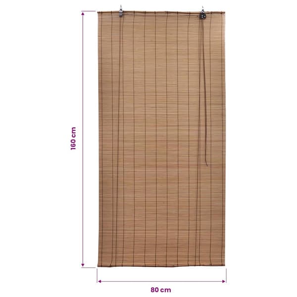 Rullgardin brun bambu 80 x 160 cm