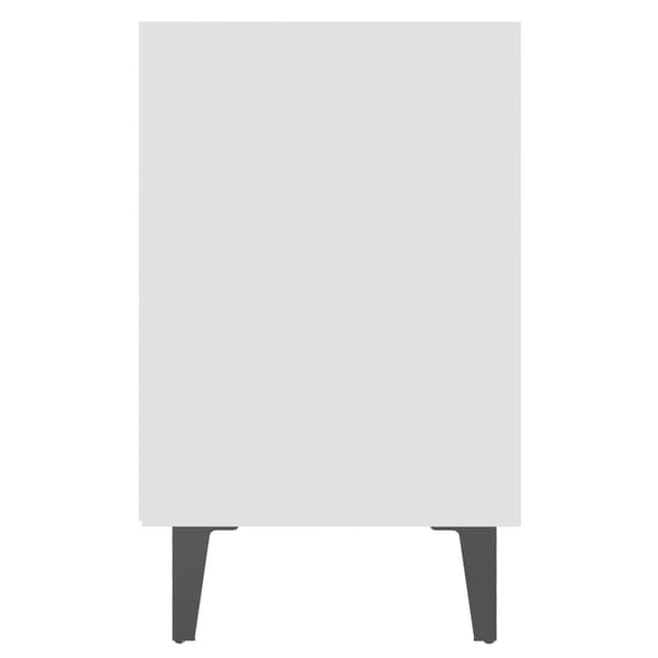 Sängbord med metallben vit 40x30x50 cm