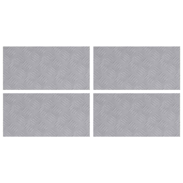 Trappsteg Rektangulär 4 pcs Silver 50 x 25 cm Aluminium
