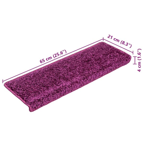 Trappmattor 20 st 65x21x4 cm violett rektangulär kant