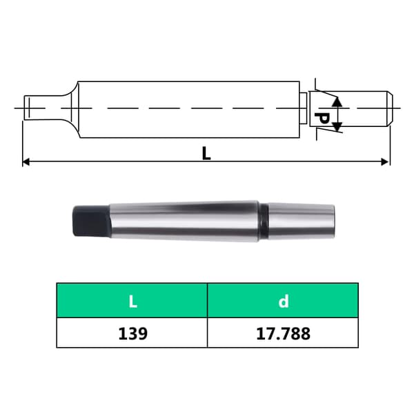 Snabbchuck MT2-B18 med 16 mm spännvidd 1-16B18