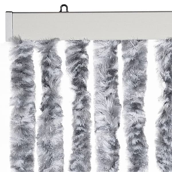 Insektsdraperi vit och grå 90x200 cm chenille