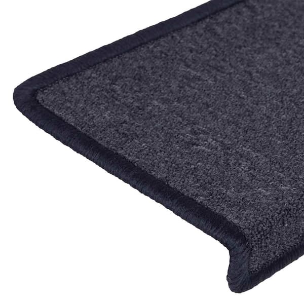 Trappmattor 15 st 65x21x4 cm mörkgrå och blå rektangulär kant