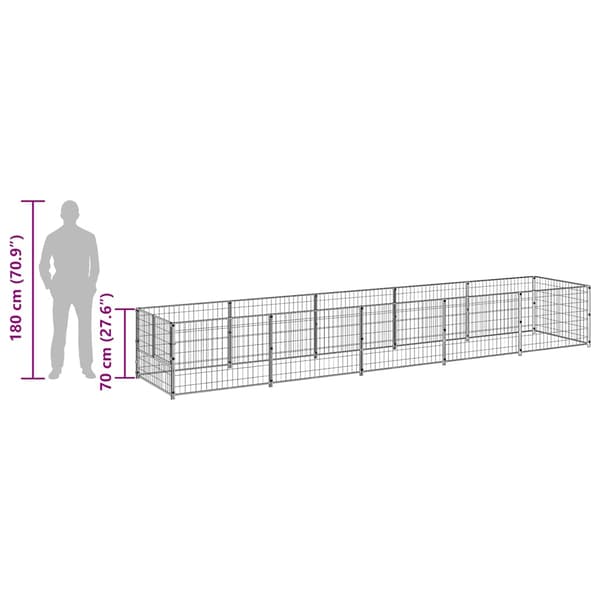 Hundgård svart 5 m² stål