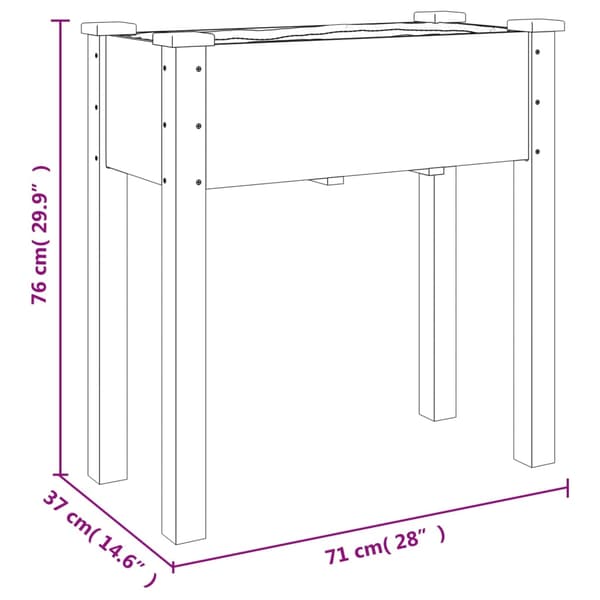 Odlingslåda med foder grå 71x37x76 cm massivt granträ