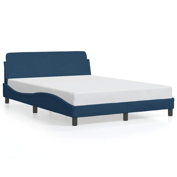Bed Frame with Headboard "Dover" Blue 120x200 cm Fabric