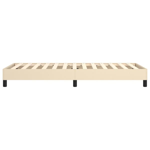 Boxspring-sängram gräddvit 100x200 cm tyg