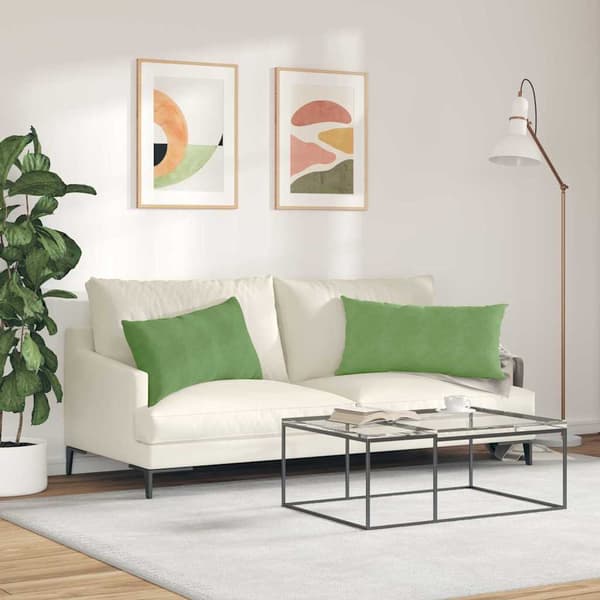 Sofakuddar 2 pcs Ljusgrön 80 x 40 cm Kordread tyg