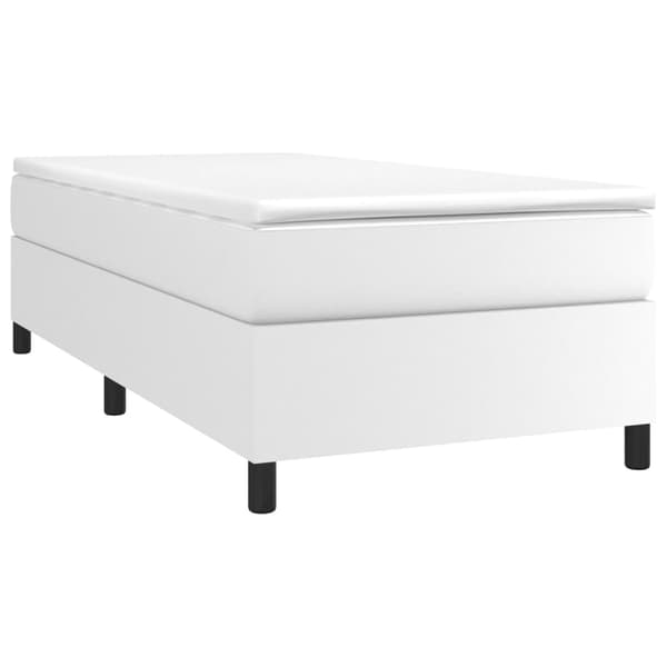 Boxspring-sängram vit 80x200 cm konstläder