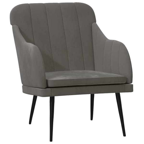 Fåtölj mörkgrå 63x76x80 cm sammet