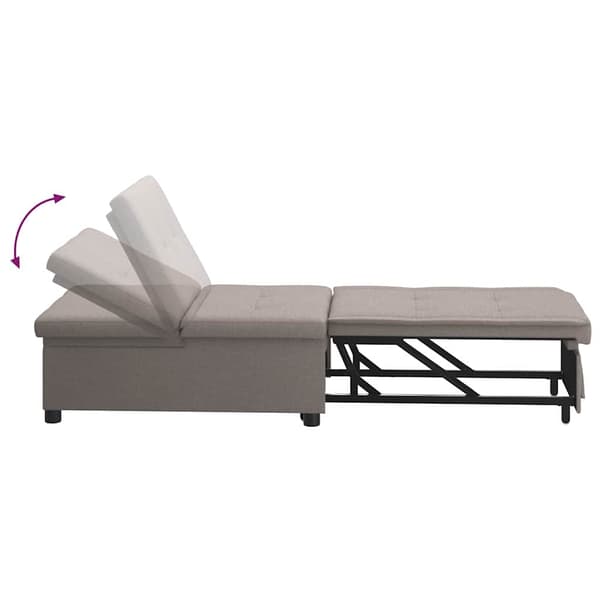 Pull Out Sofa Bed Taupe 194 x 50 x 82 cm tyg