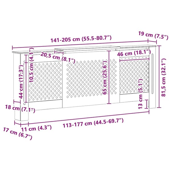 Elementskydd MDF svart 205 cm