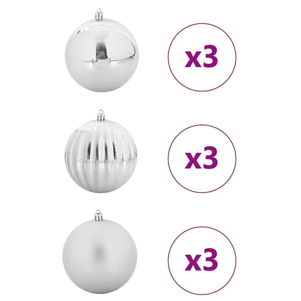 Julgirland Set XL 9 pcs Silver Plast