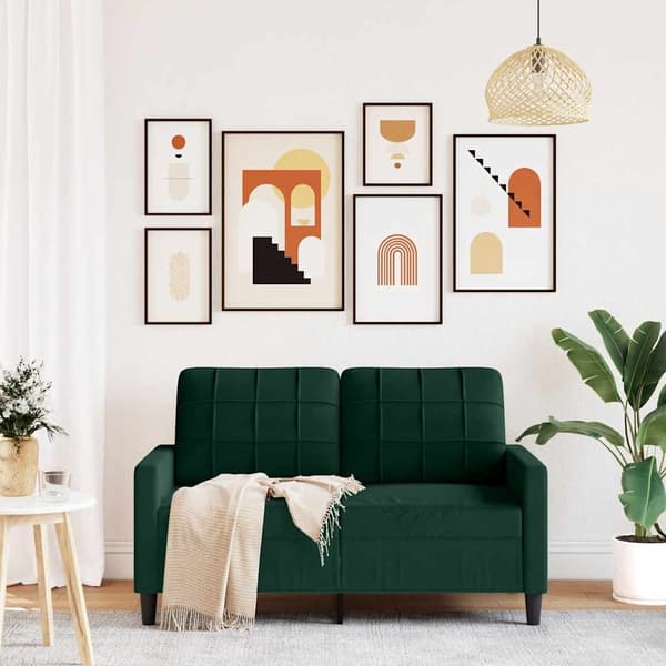 Soffa 2-sits mörkgrön 120 cm sammet