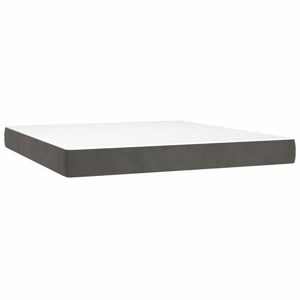 Pocketresårmadrass medium mörkgrå 160x210x20 cm sammet