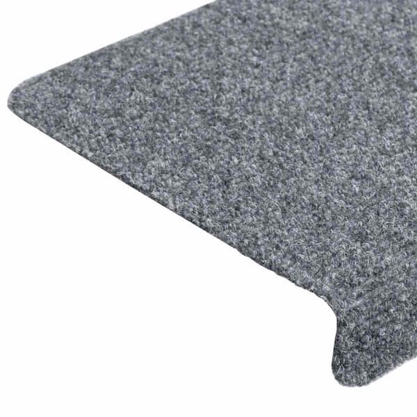 Trappmattor självhäftande 30 st 65x21x4 cm ljusgrå rektangulär kant