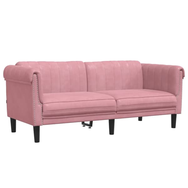 Soffa 2-sits rosa sammet