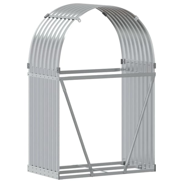 Vedställ silver 80x45x120 cm galvaniserat stål