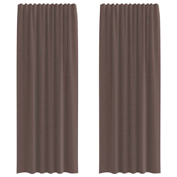 Voile gardiner med fliktopp 2 st brun