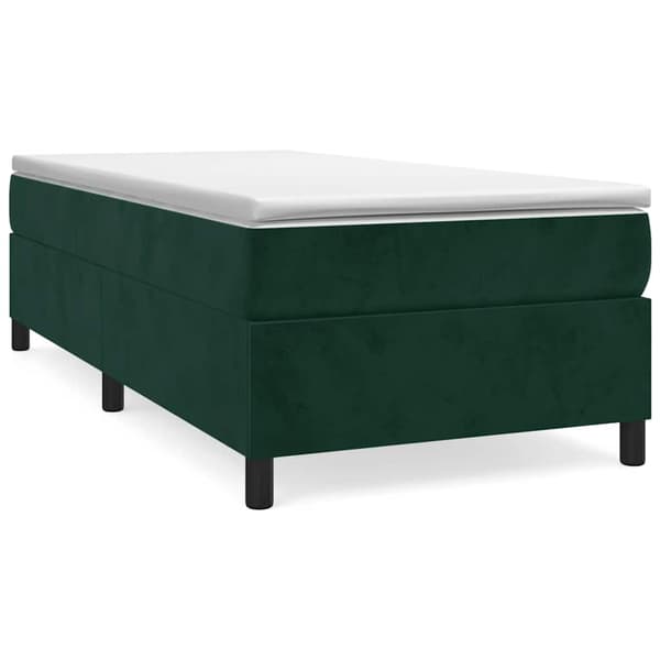 Ramsäng med madrass mörkgrön 100x200 cm sammet