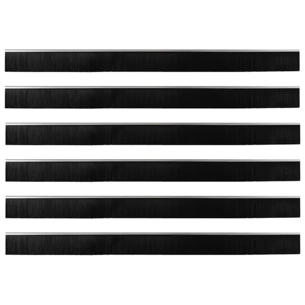 Självhäftande dörrborstlist 6 pcs Silver 100 cm