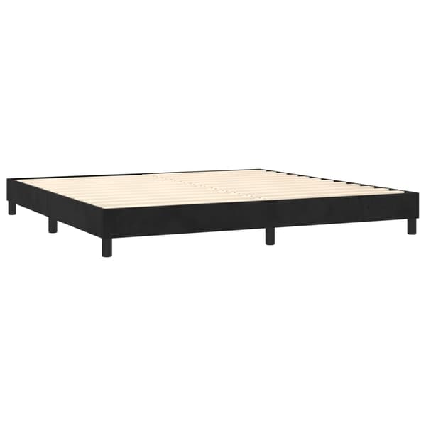 Ramsäng med madrass svart 200x200 cm sammet