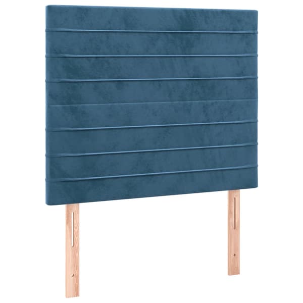 Ramsäng med madrass mörkblå 80x200 cm sammet