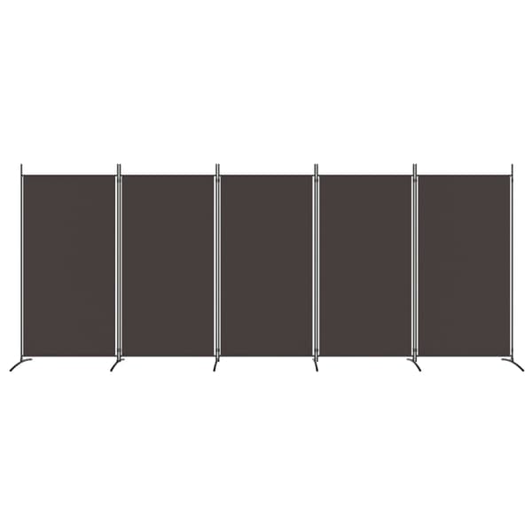 Rumsavdelare 5 paneler brun 433x180 cm tyg