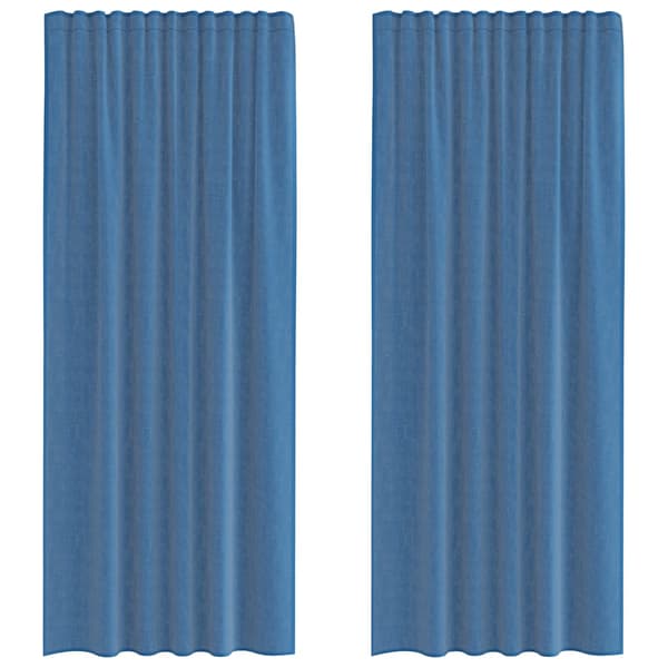 Voile gardiner med stångfickor 2 st kungsblå
