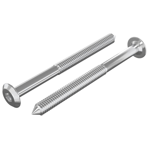 Möbelskruvar 2 pcs Silver M6 x 70 mm Stål