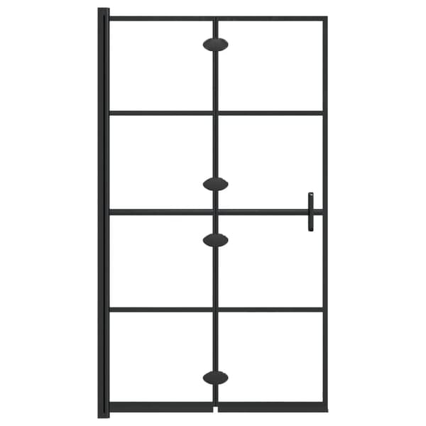 Duschvägg fällbar ESG 80x140 cm svart