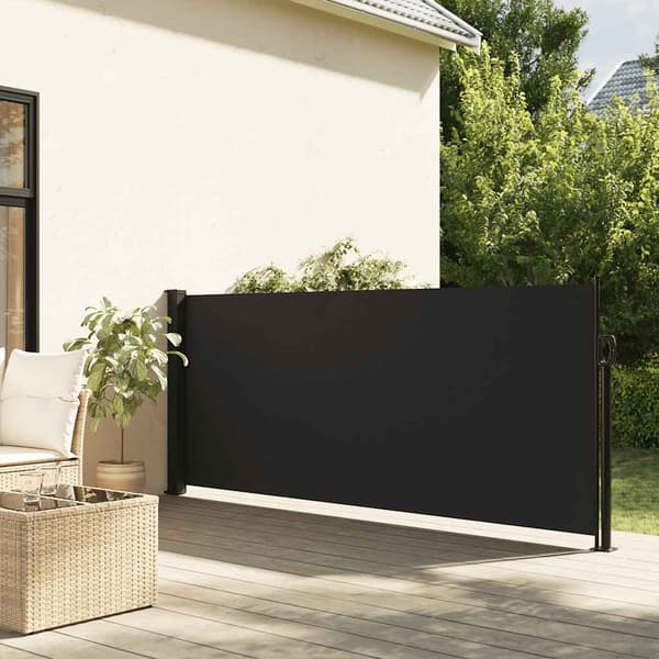 Infällbar sidomarkis svart 100x500 cm
