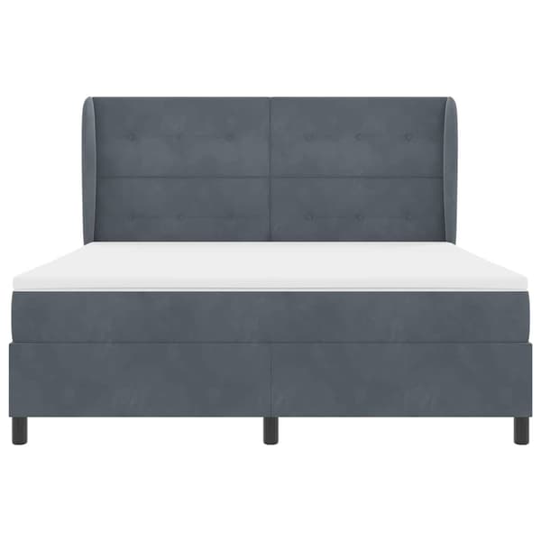 Bäddfjäder med madrass Mörkgrå 200 x 180 cm Polyester