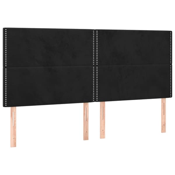 Ramsäng med madrass svart 200x200 cm sammet