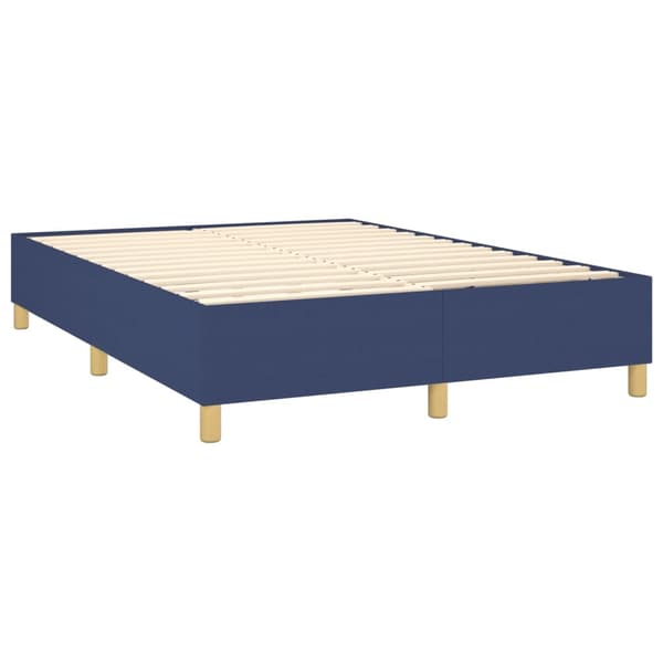 Ramsäng med madrass blå 140x190 cm tyg