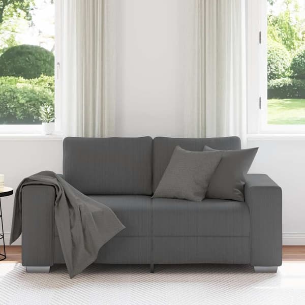 Loveseat soffa mörkgrå 160x77x82 cm manchestertyg