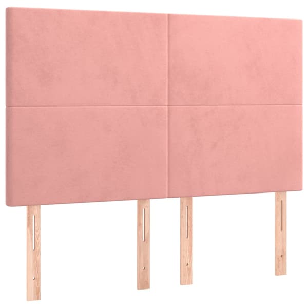 Ramsäng med madrass rosa 140x190 cm sammet