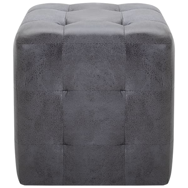 Sittpuff 2 st grå 30x30x30 cm konstmocka