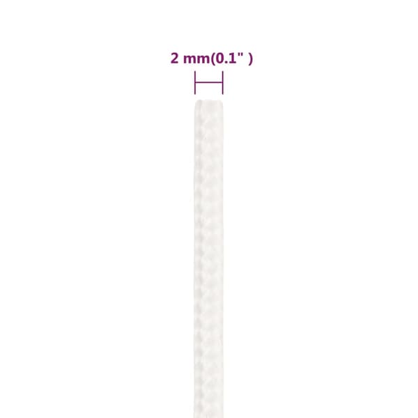 Båtlina helvit 2 mm 250 m polypropylen