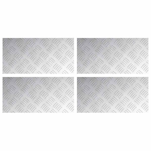 Trappsteg Rektangulär 4 pcs Silver 40 x 20 cm Aluminium