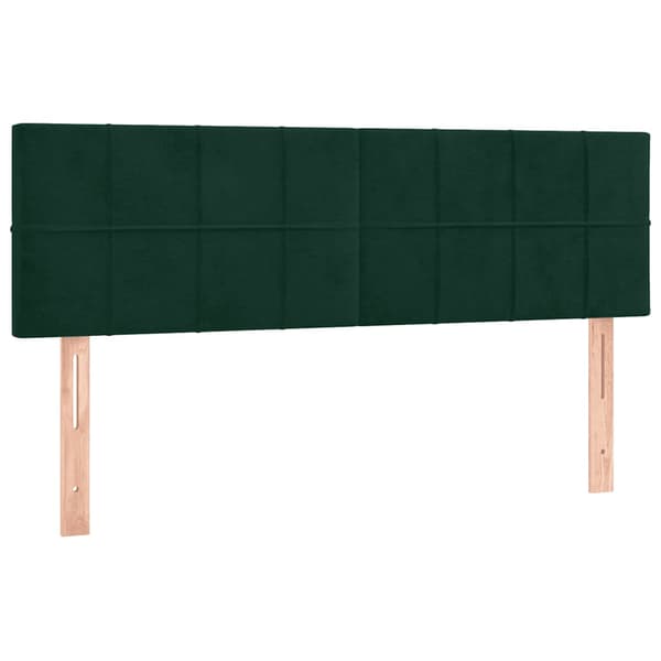Ramsäng med madrass mörkgrön 140x190 cm sammet
