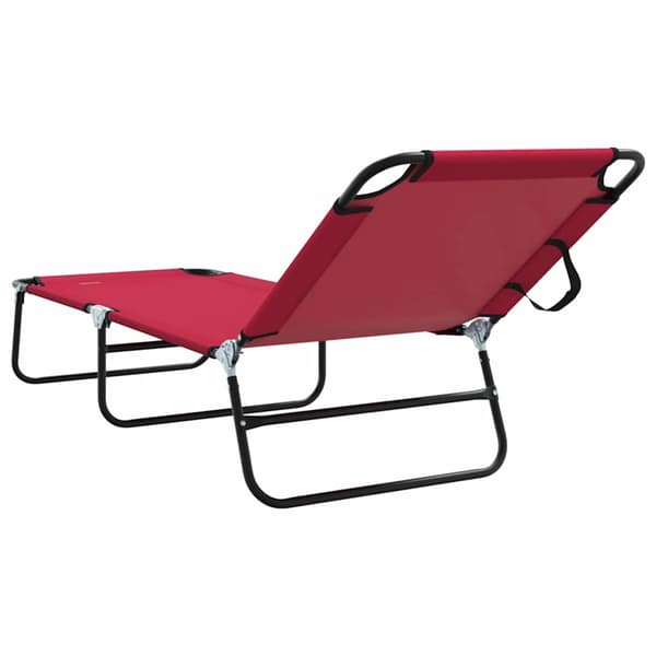 Hopfällbar solstol Röd 188 x 57 x 86,5 cm Polyester
