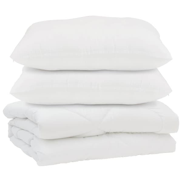 Duntäcke med kudde 3 pcs Vit Mikrofiber